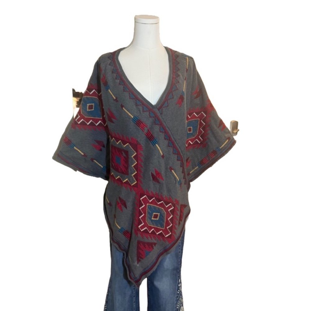 Johnny Was embroidered Poncho